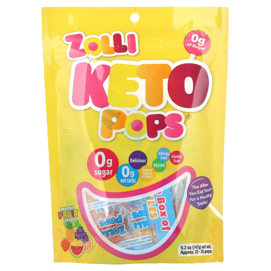 Zollipops, Keto Pops®, Fruit, Approx. 23-25 Pops, 5.2 oz (147 g) - Image 1