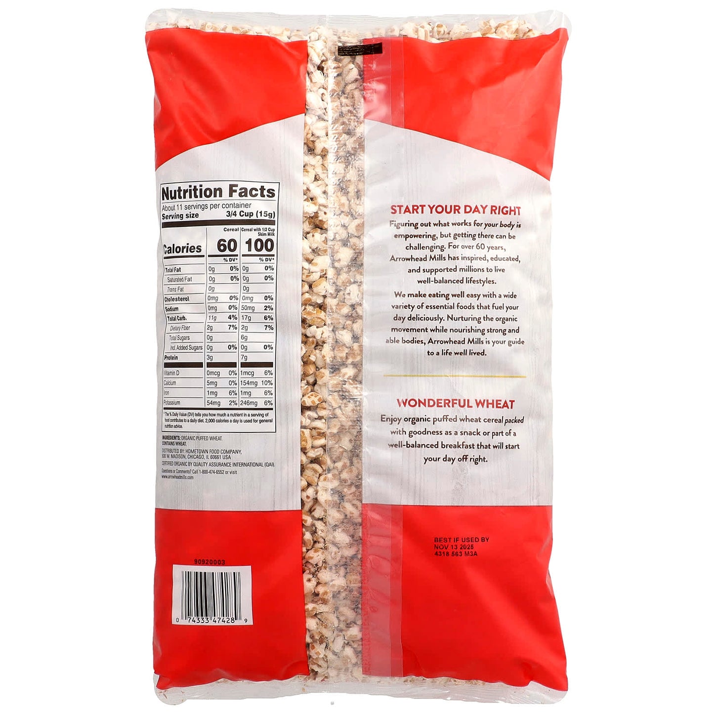 Organic Puffed Wheat Cereal by Arrowhead Mills, Non-GMO & Kosher - Image 2