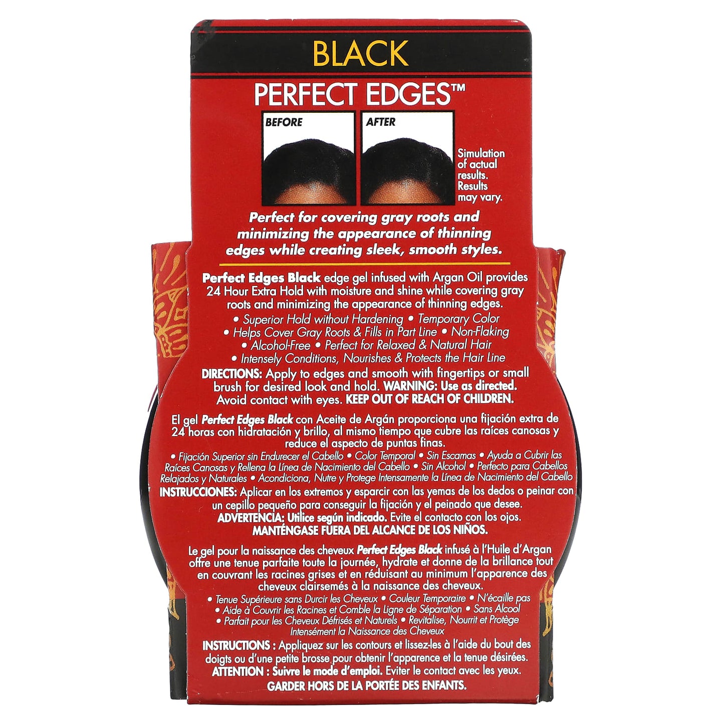 Creme Of Nature Argan Oil Edge Gel for Color Hair - Black, 2.25 oz - Image 2