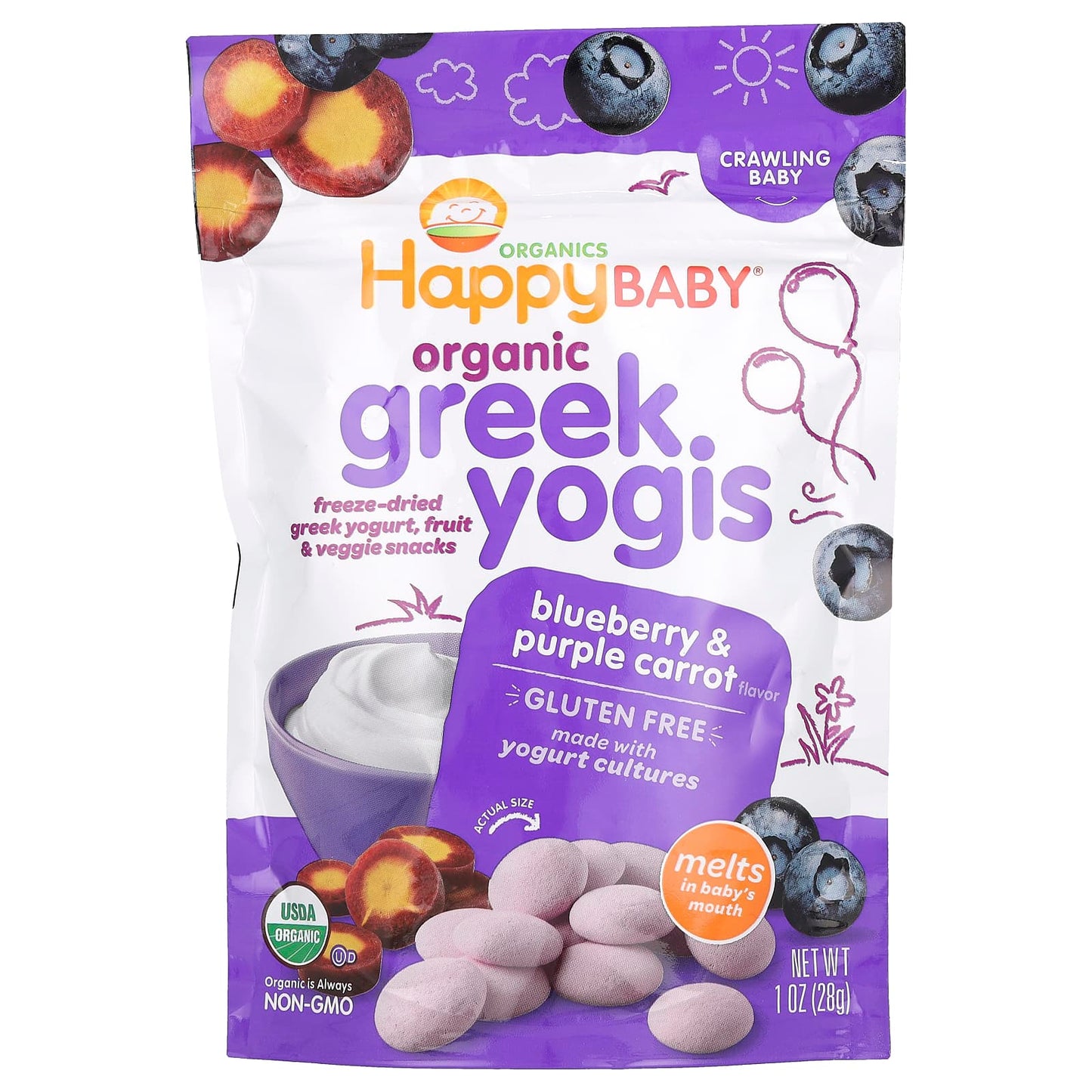 Organic Greek Yogurt Snack for Babies - Blueberry & Purple Carrot - Image 1