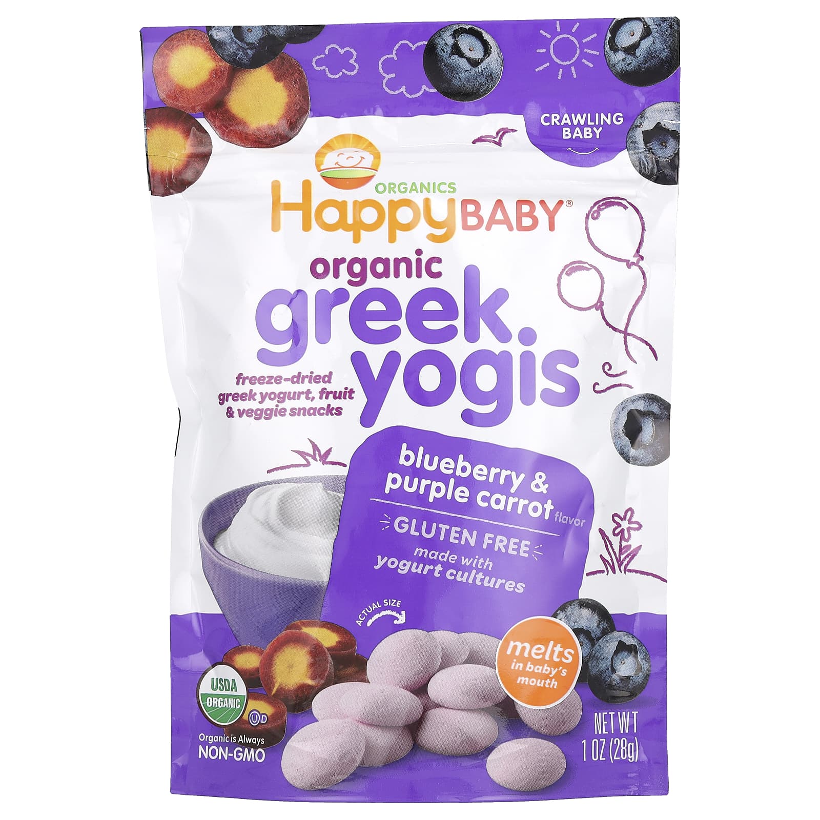 Organic Greek Yogurt Snack for Babies - Blueberry & Purple Carrot - Image 1