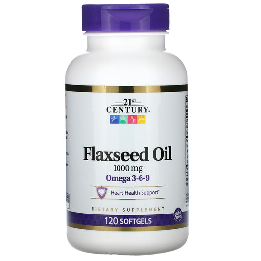 Flaxseed Oil Dietary Supplement for Heart Health Support 120 Softgels - Image 1