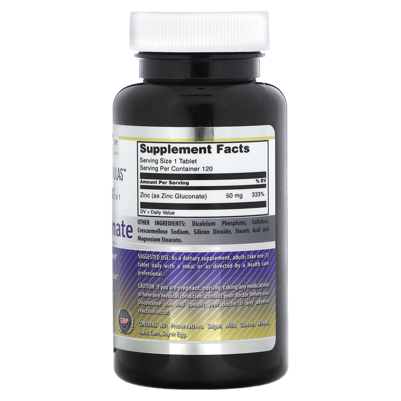 Boost Immune System with Zinc Gluconate 50mg, 120 Tablets by Amazing Nutrition - Image 2