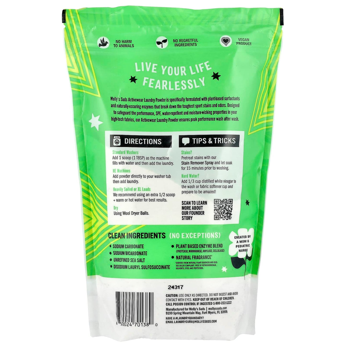 Molly's Suds, Activewear Laundry Powder, Sport Fresh, 60 oz (1.7 kg) - Image 2