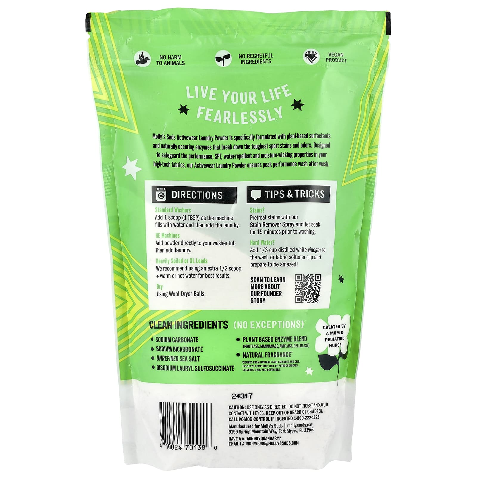 Molly's Suds, Activewear Laundry Powder, Sport Fresh, 60 oz (1.7 kg) - Image 2
