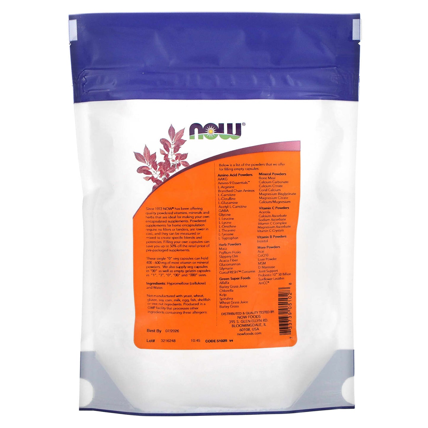 NOW Foods, Single "0" Veg Capsules, Approx. 300 Empty Veg Capsules, 1.02 oz (29 g) - Image 2