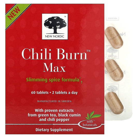New Nordic, Chili Burn Max, 60 Tablets - Image 1