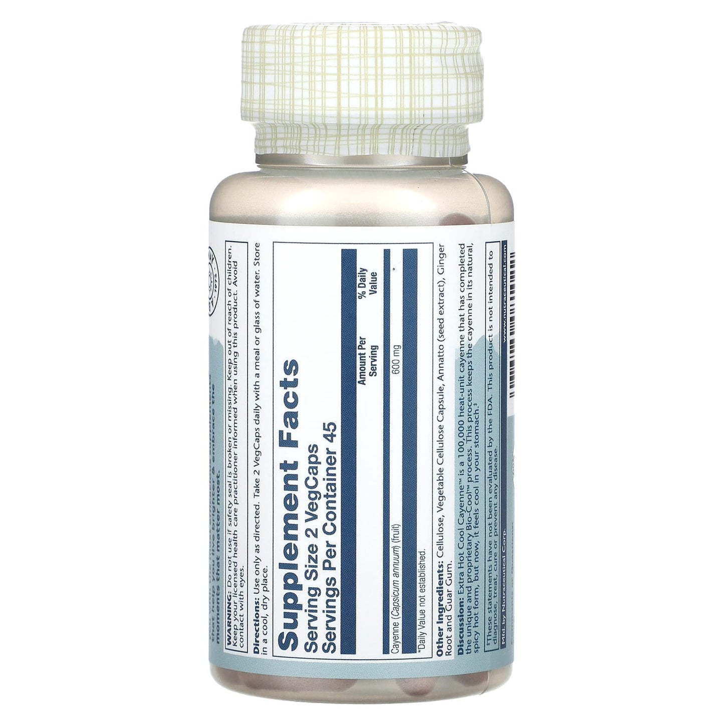 Solaray, Extra Hot Cool Cayenne, 90 VegCaps (300 mg Per VegCap) - Image 2