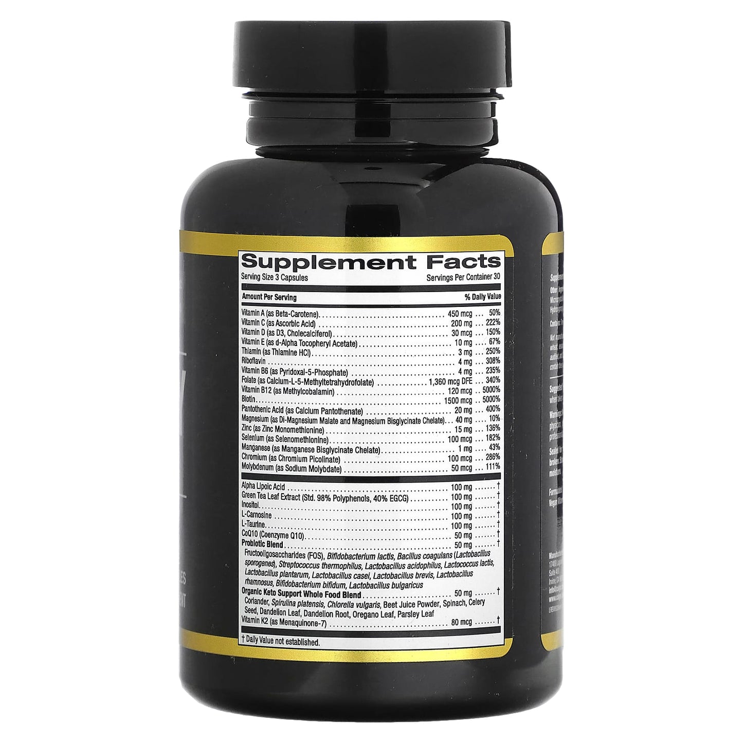 California Gold Nutrition Keto Daily Multivitamins with Green Tea & Biotin - Image 2