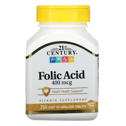 Folic Acid 400 mcg - Heart Health Support Vitamin Supplement by 21st Century - Image 1