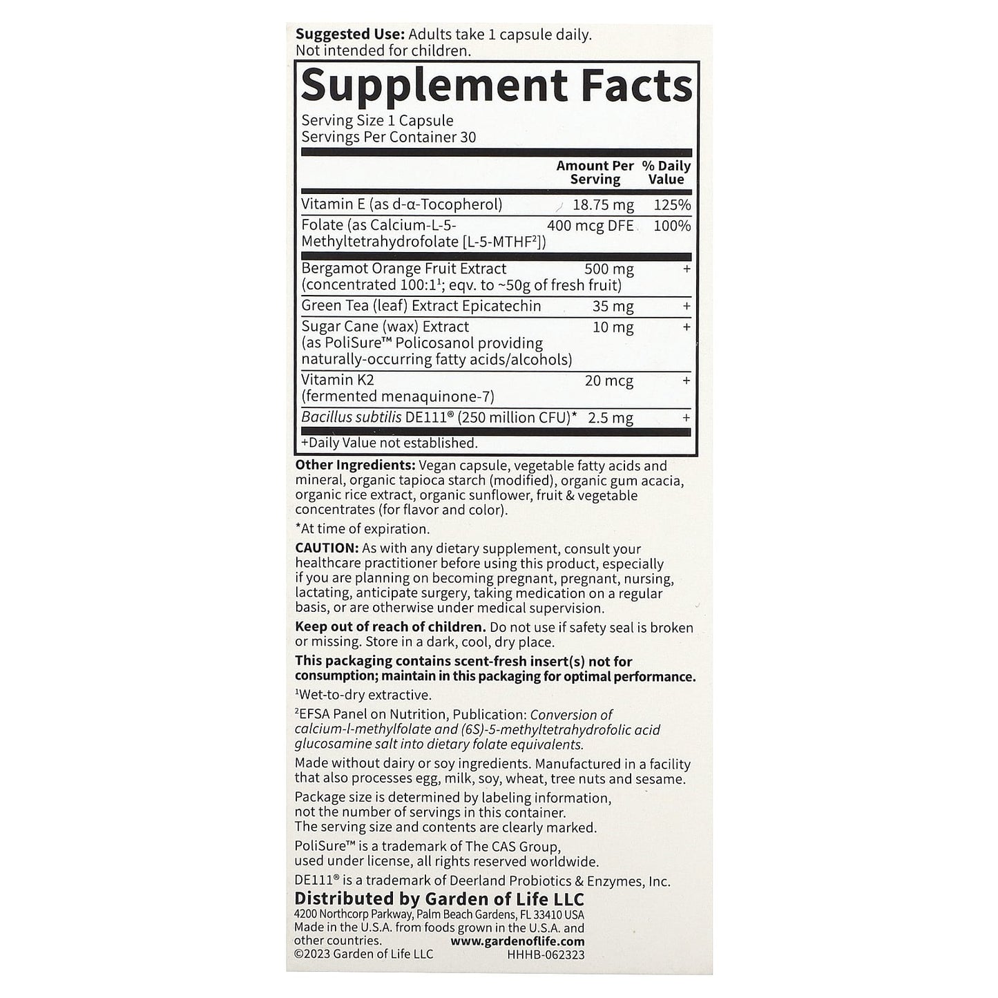 Garden of Life Heart Health Support with Sweet Citrus, 30 Vegan Capsules - Image 2