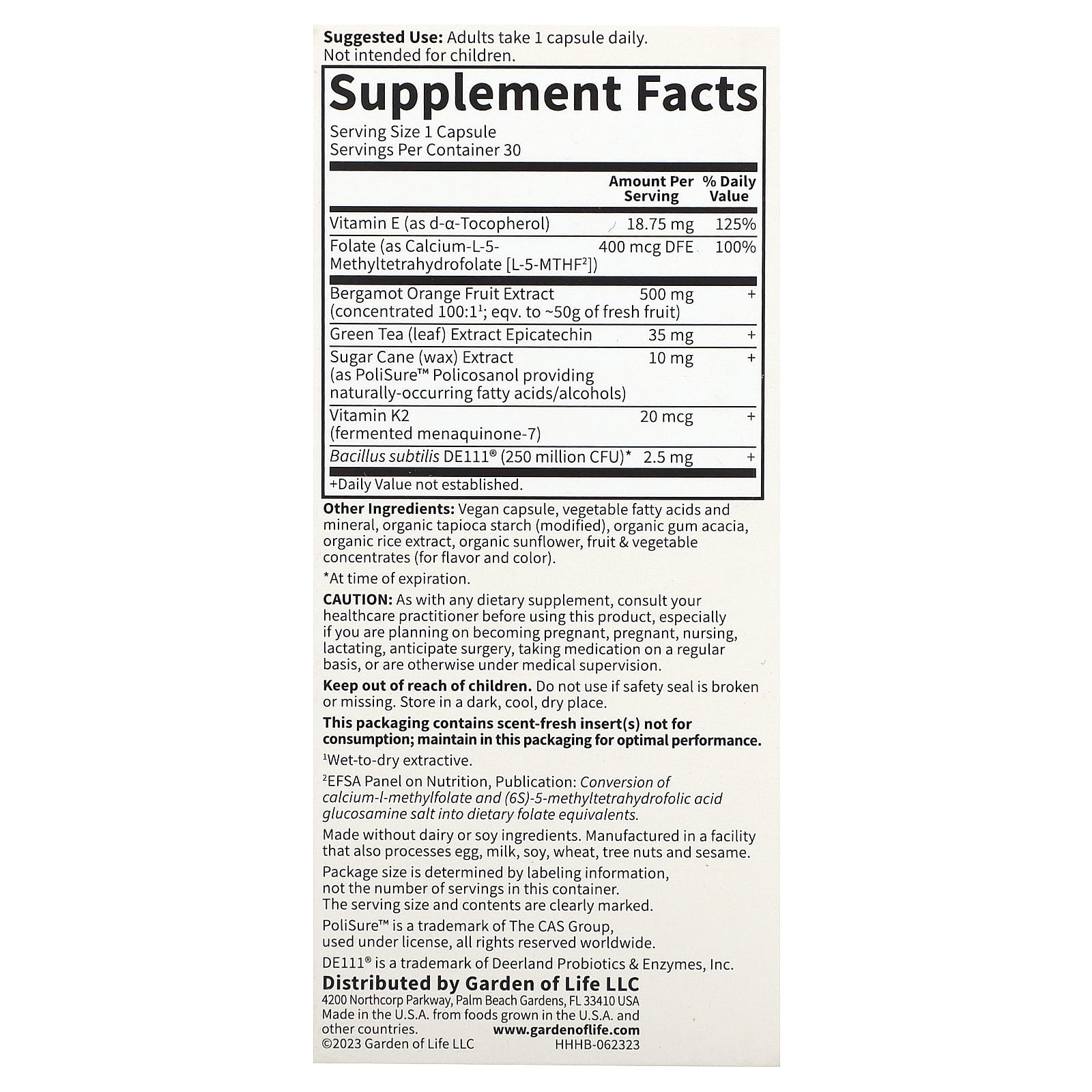 Garden of Life Heart Health Support with Sweet Citrus, 30 Vegan Capsules - Image 2