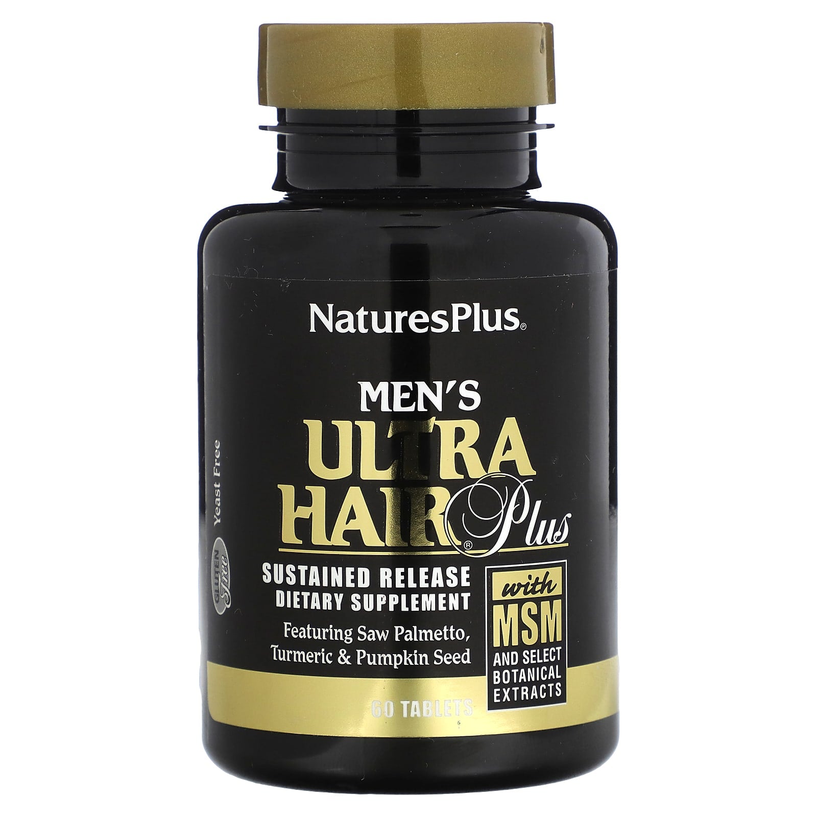 NaturesPlus, Men's Ultra Hair Plus, With MSM and Select Botanical Extracts, 60 Tablets - Image 1