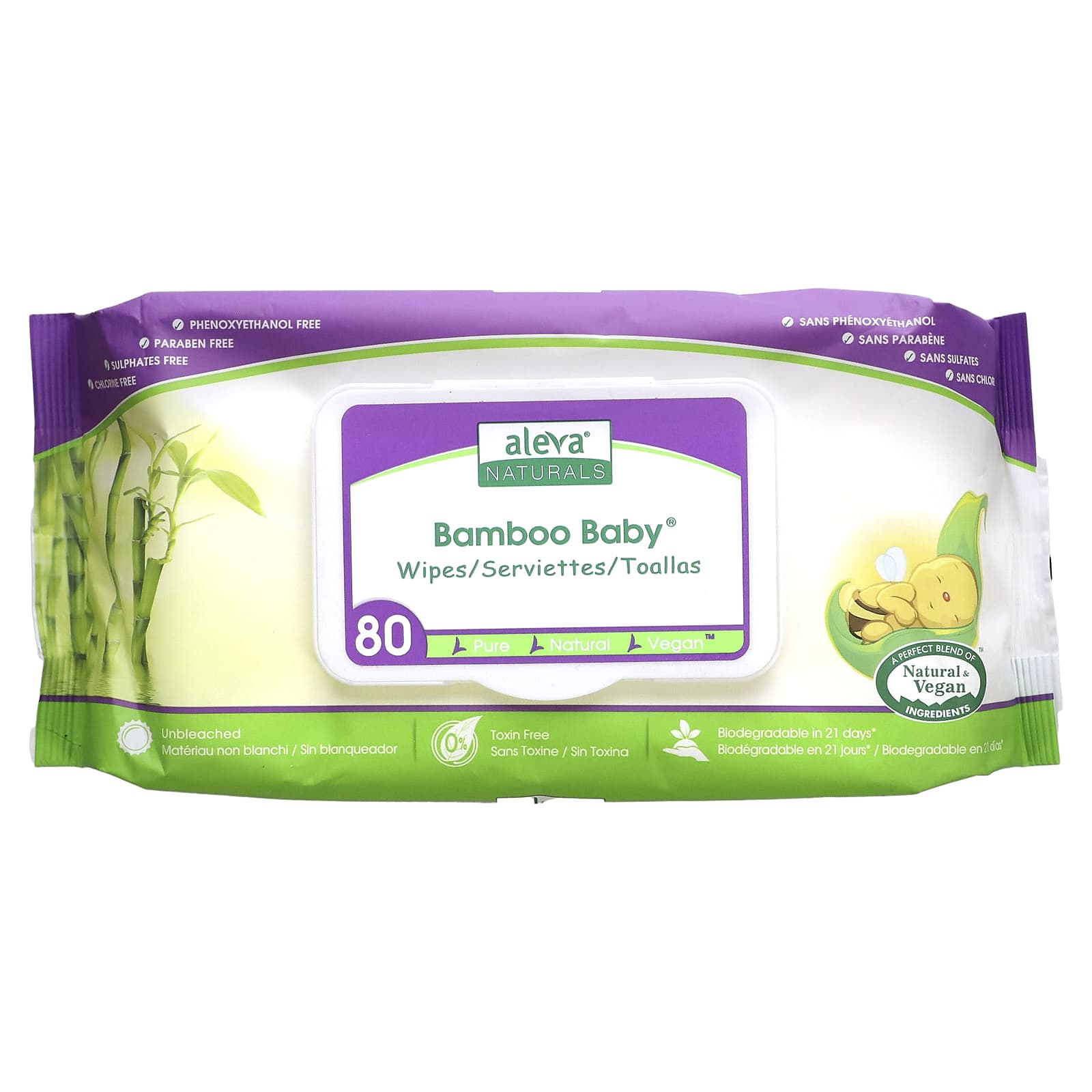 Bamboo Baby Wipes by Aleva Naturals - Gentle, Natural & Vegan - Image 1