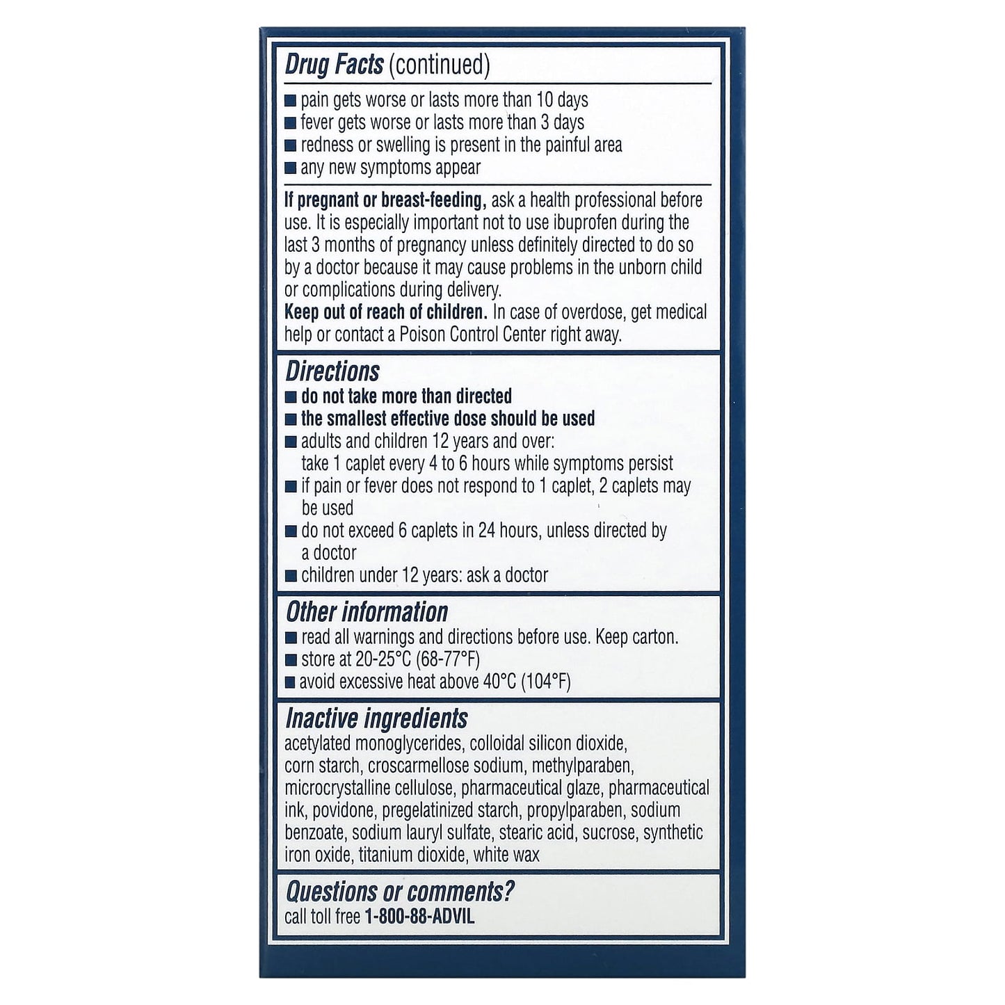 Advil 200mg Ibuprofen Pain Reliever Tablets, 100 Coated Caplets - Image 2