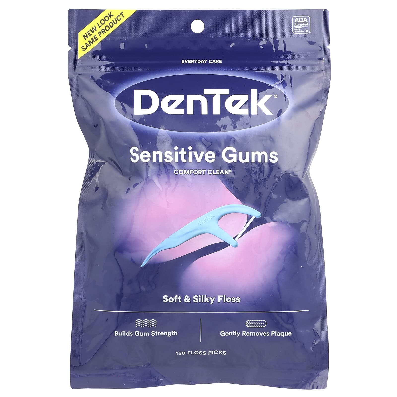 DenTek Sensitive Gums Floss Picks, 150 Count - Gentle Oral Care - Image 1