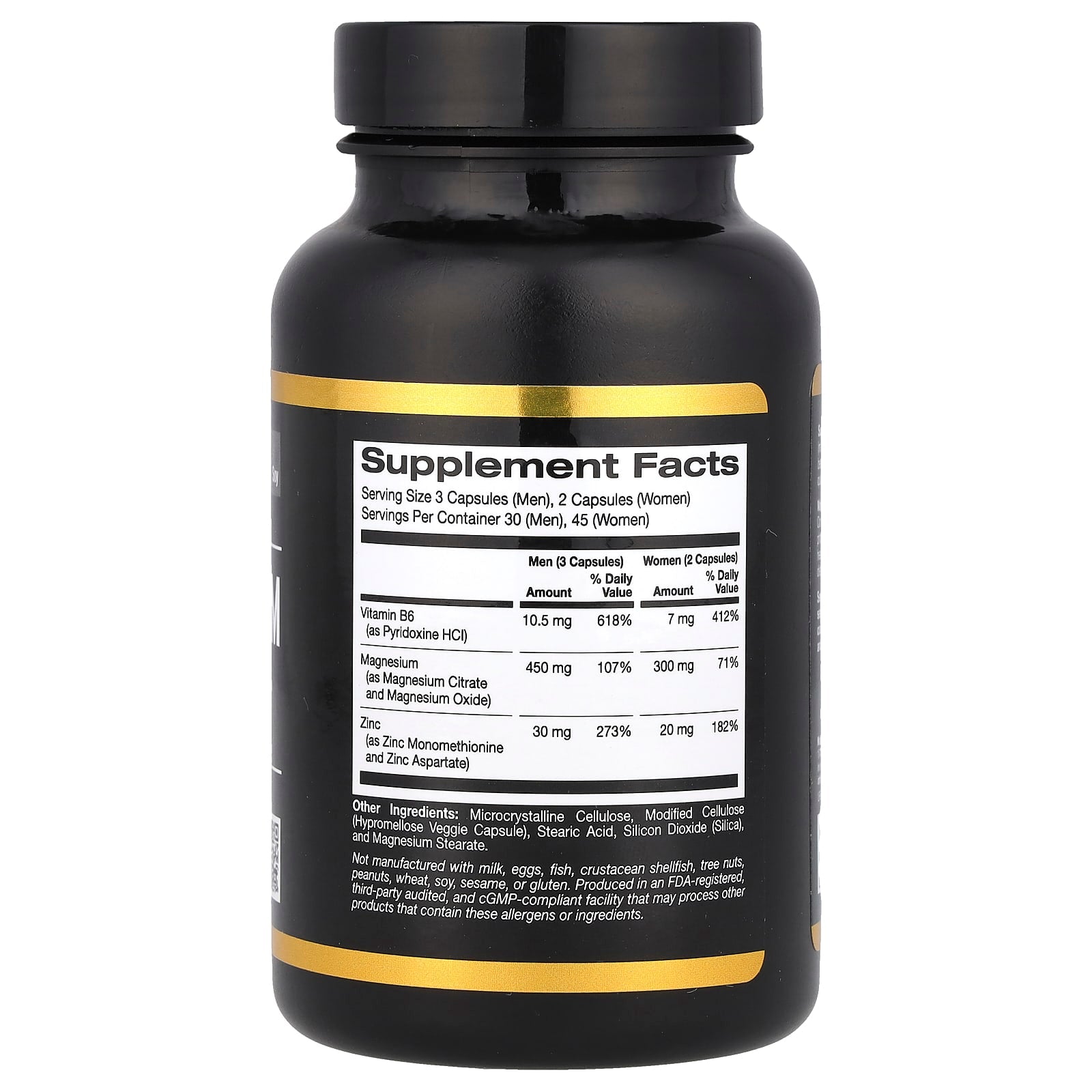 California Gold Nutrition Zinc & Magnesium for Active Lifestyle - 90 Veggie Capsules - Image 2