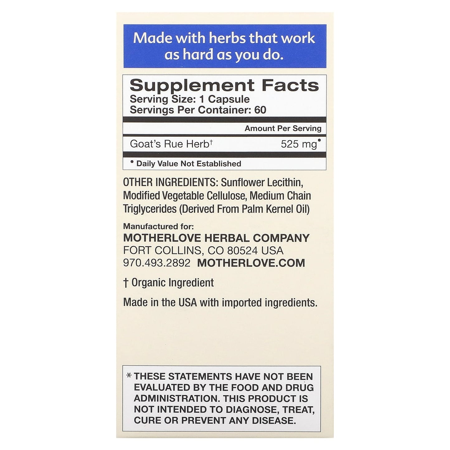 Motherlove, Breastfeeding, Goat's Rue, 60 Liquid Capsules (525 mg per Capsule) - Image 2