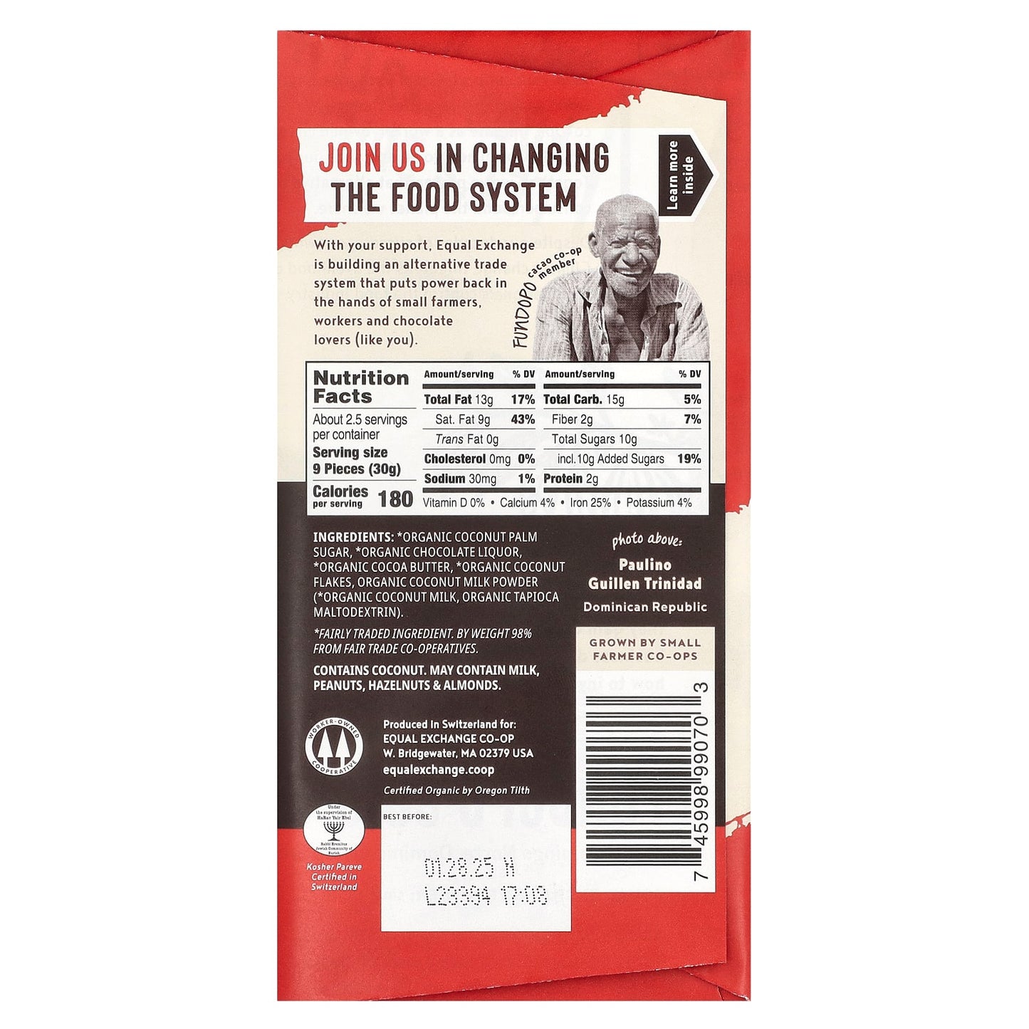 Decadent Organic Coconut Milk Chocolate Bars by Equal Exchange - Image 2