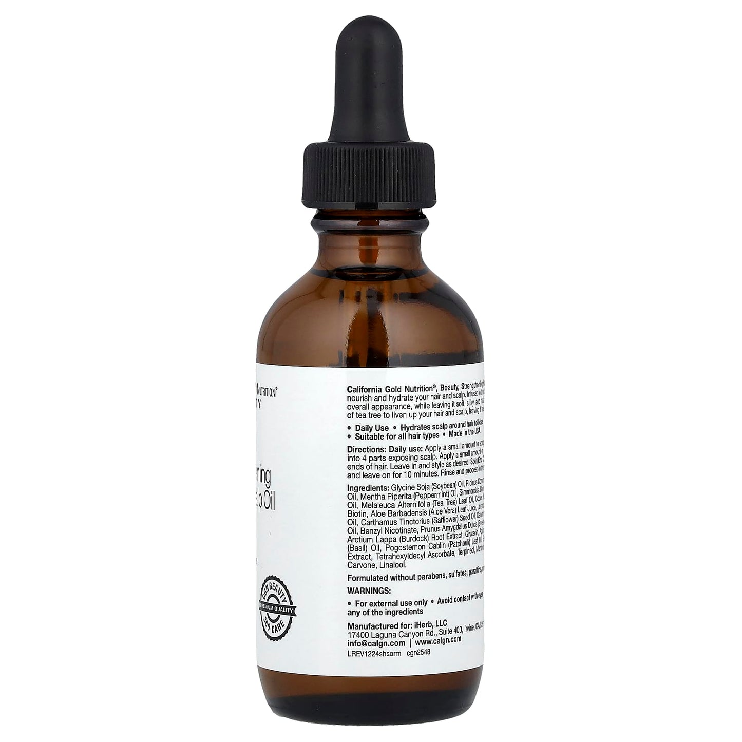 Biotin Hair & Scalp Oil by California Gold Nutrition - Strengthens Hair & Reduces Dryness - Image 2