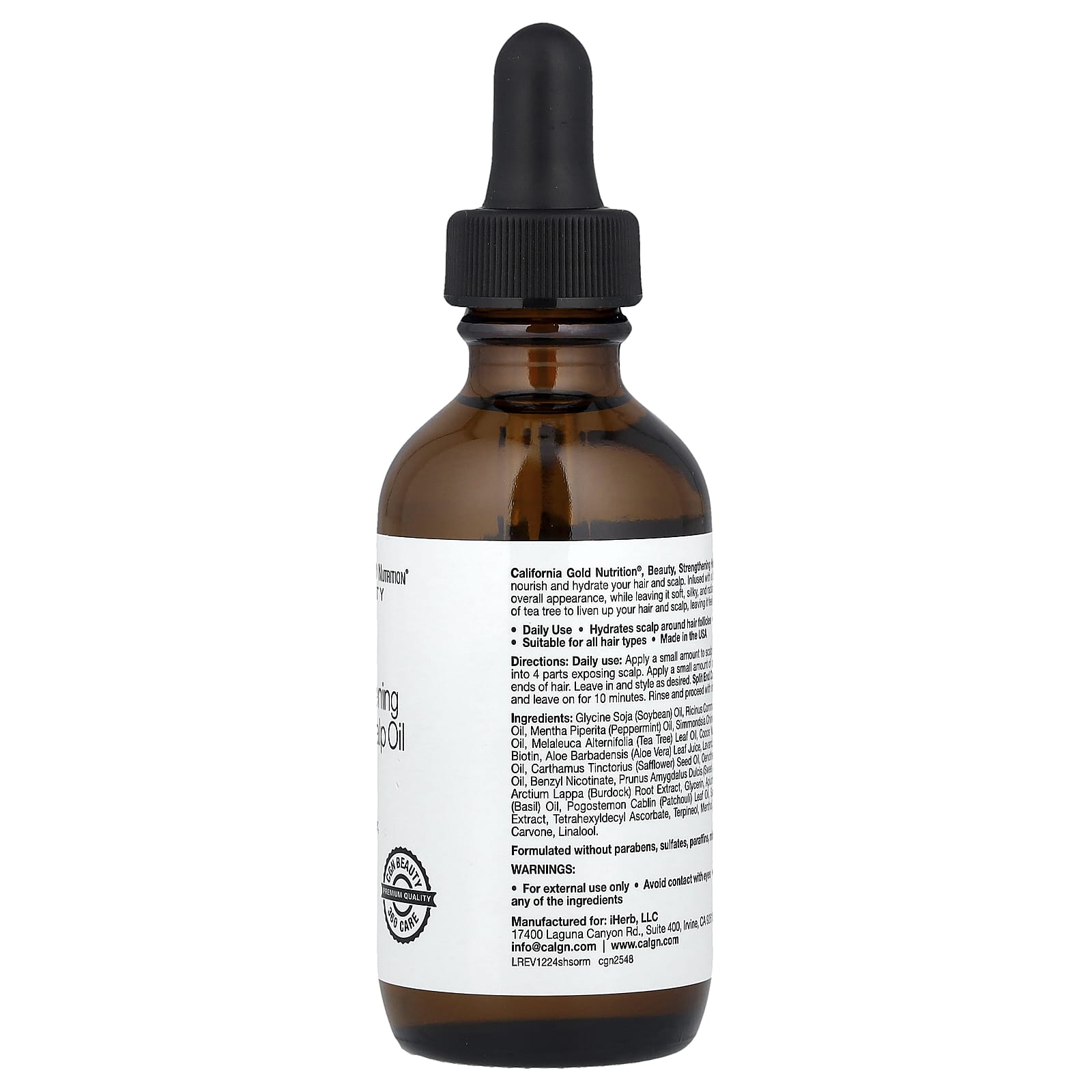 Biotin Hair & Scalp Oil by California Gold Nutrition - Strengthens Hair & Reduces Dryness - Image 2