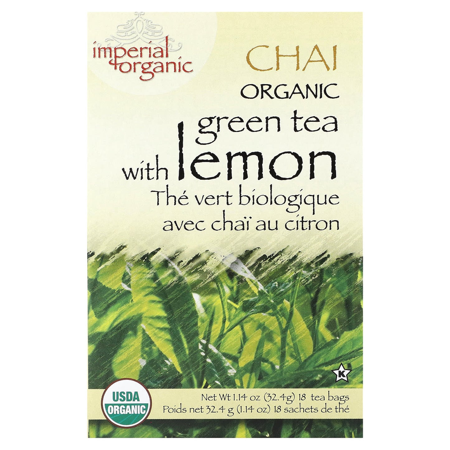 Uncle Lee's Tea, Imperial Organic, Green Tea With Lemon Chai, 18 Tea Bags, 1.14 oz (32.4 g) - Image 1
