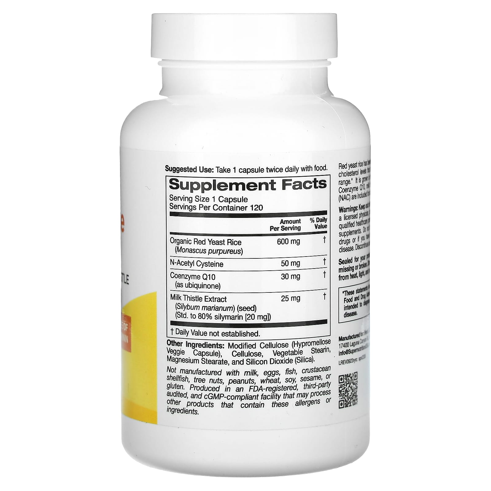 Support Heart Health with Super Nutrition's Organic Red Yeast Rice Complex - Image 2