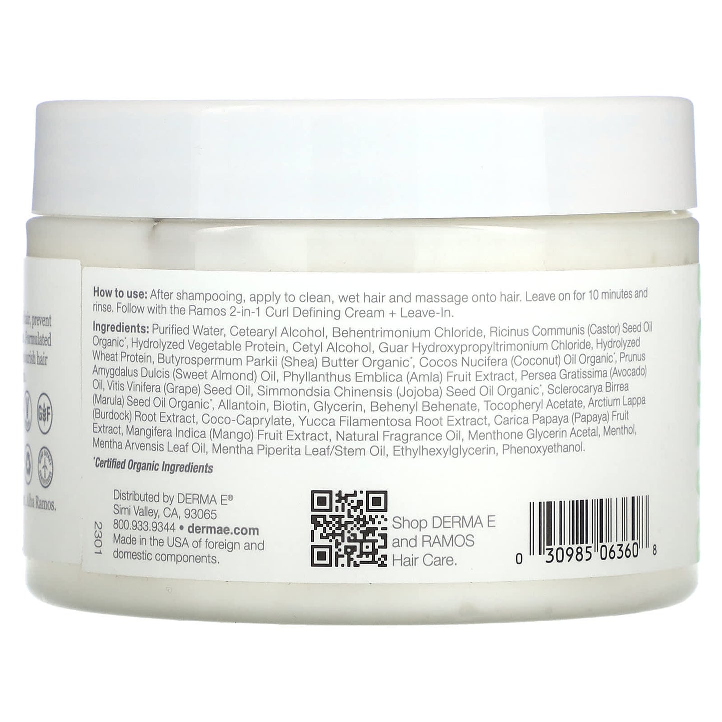 Derma E Clean Curls Curl Repair Treatment Mask, 10 oz - Image 2