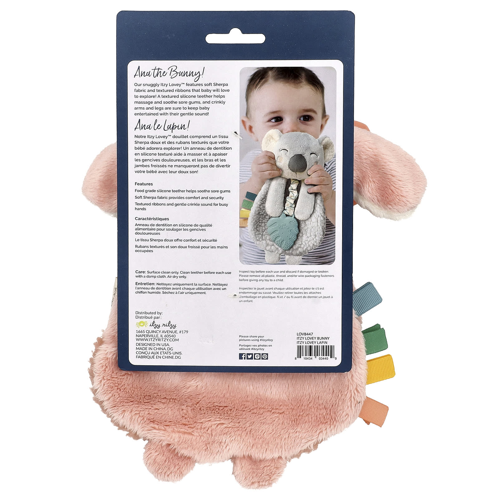 Soft Itzy Lovey Plush with Teether for Newborns and Infants - Image 2