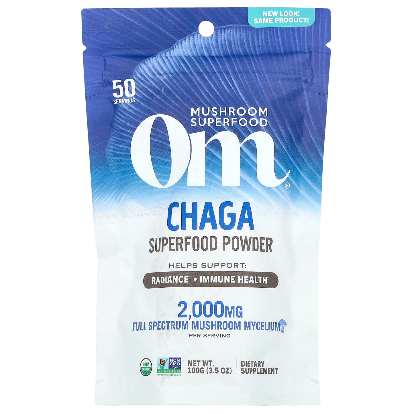 Om Mushrooms, Superfood Powder, Chaga, 3.5 oz (100 g) - Image 1