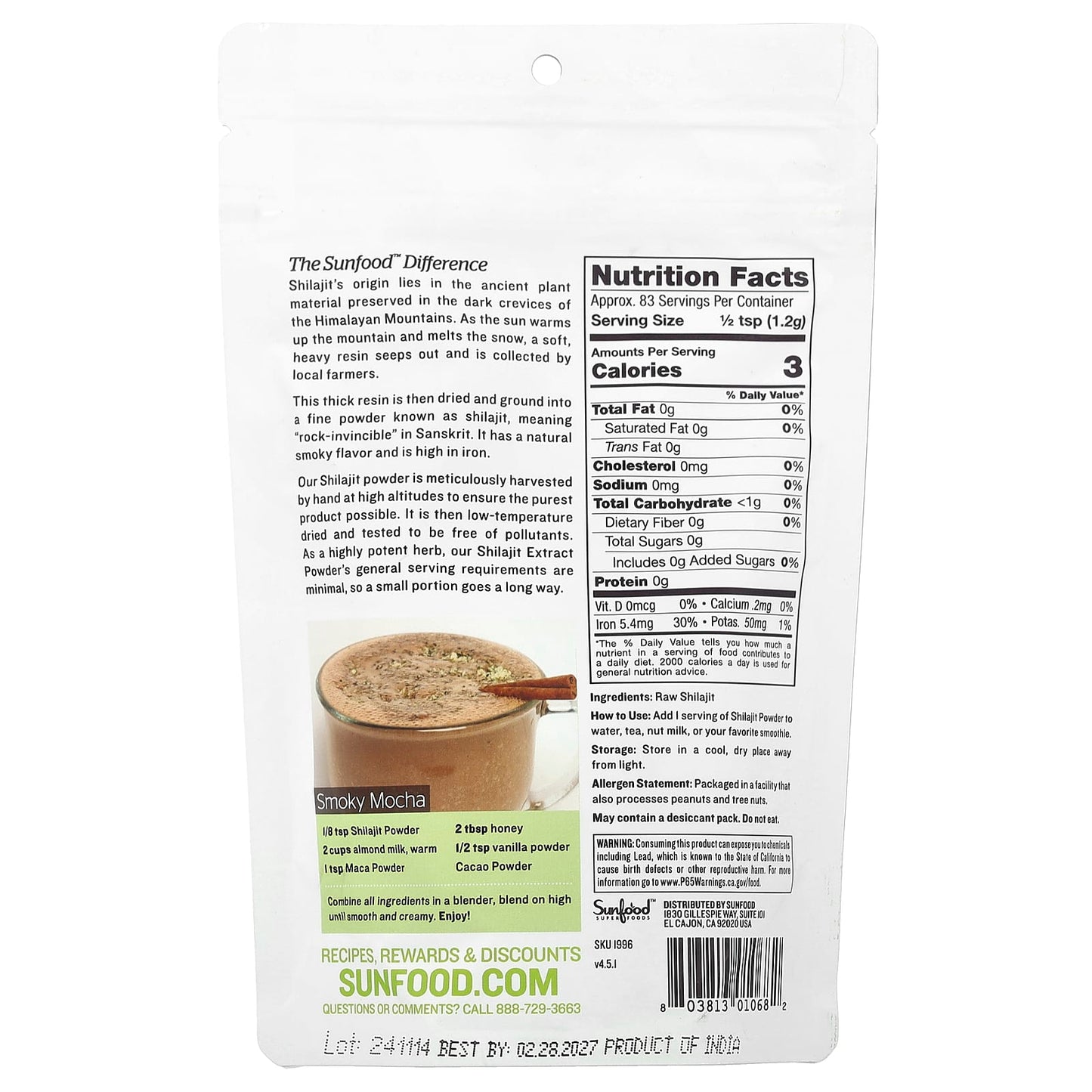 Sunfood, Raw Shilajit Powder, 3.5 oz (100 g) - Image 2