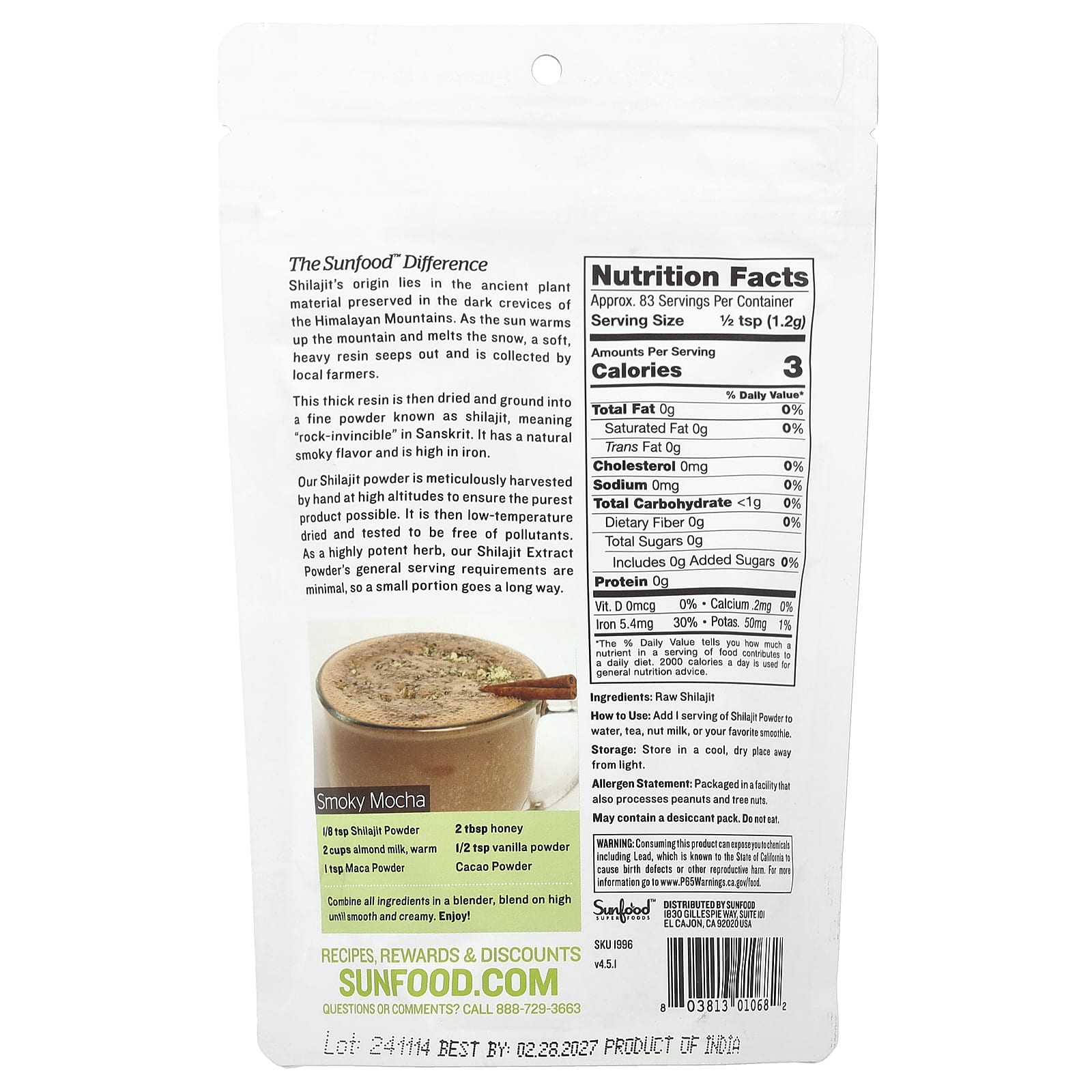 Sunfood, Raw Shilajit Powder, 3.5 oz (100 g) - Image 2