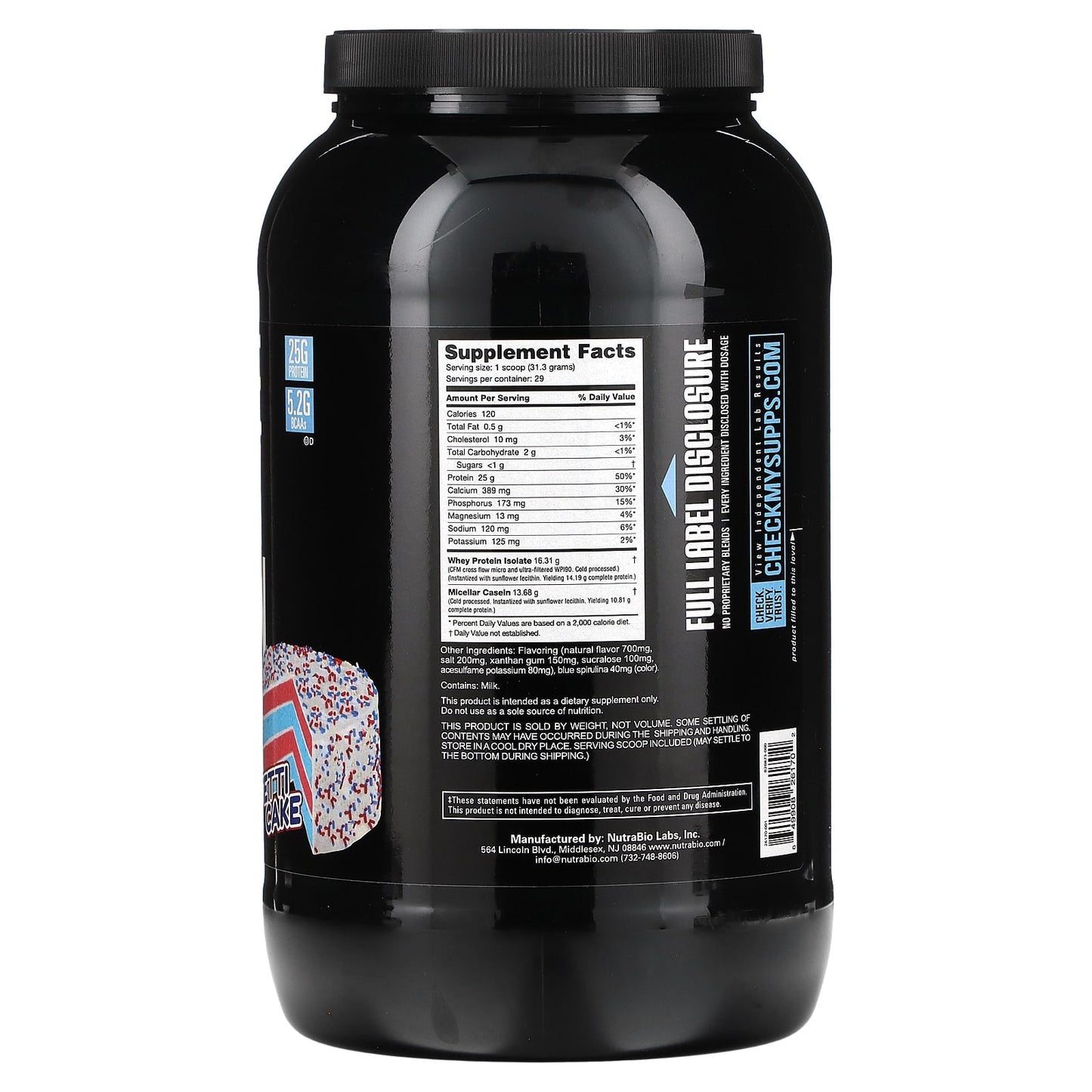NutraBio, Muscle Matrix Protein, Confetti Cake, 2 lb (907 g) - Image 2