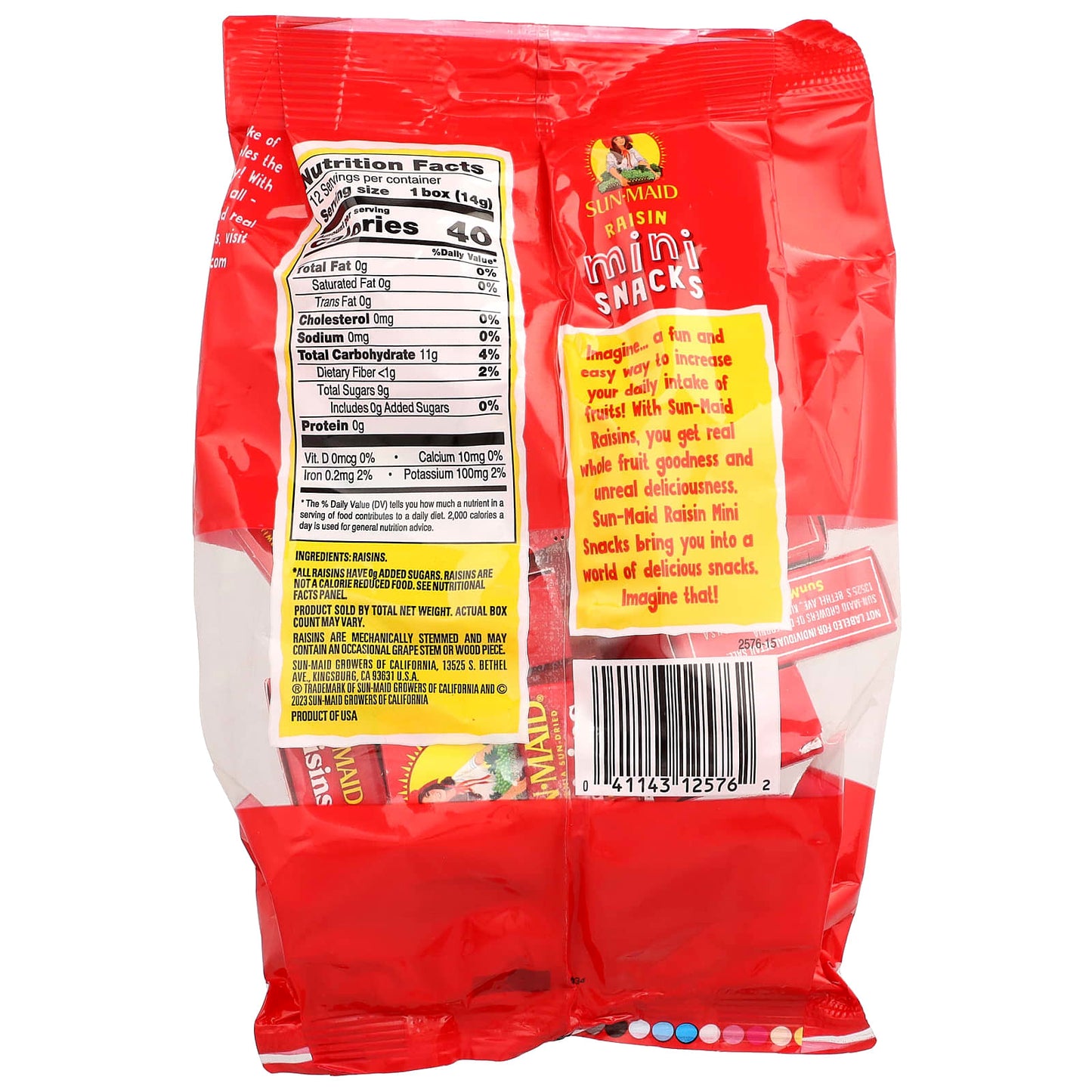 Sun-Maid, Raisin Mini Snacks, 12 Boxes, 0.5 oz Each - Image 2
