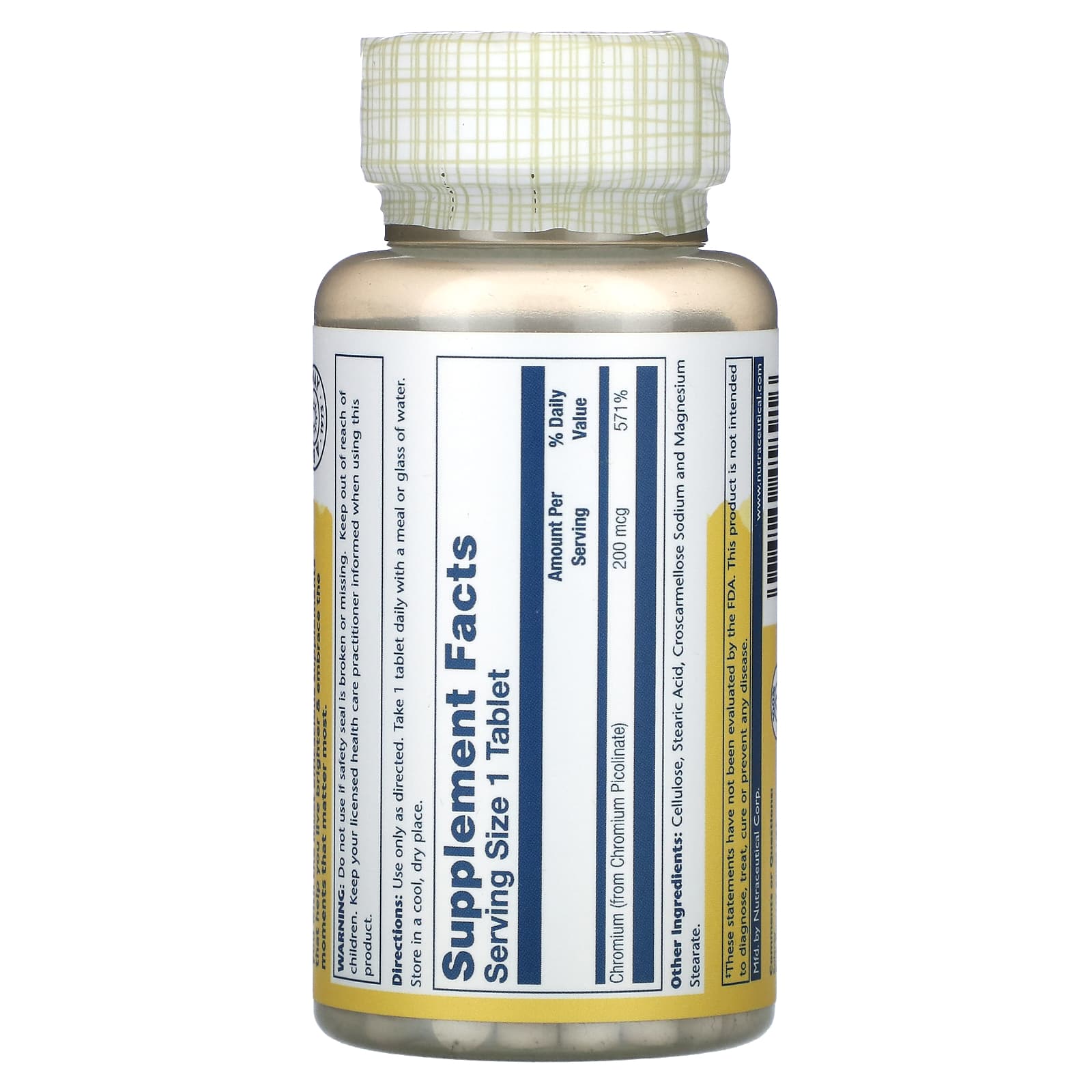 Solaray, Chromium Picolinate, 200 mcg, 200 Tablets - Image 2