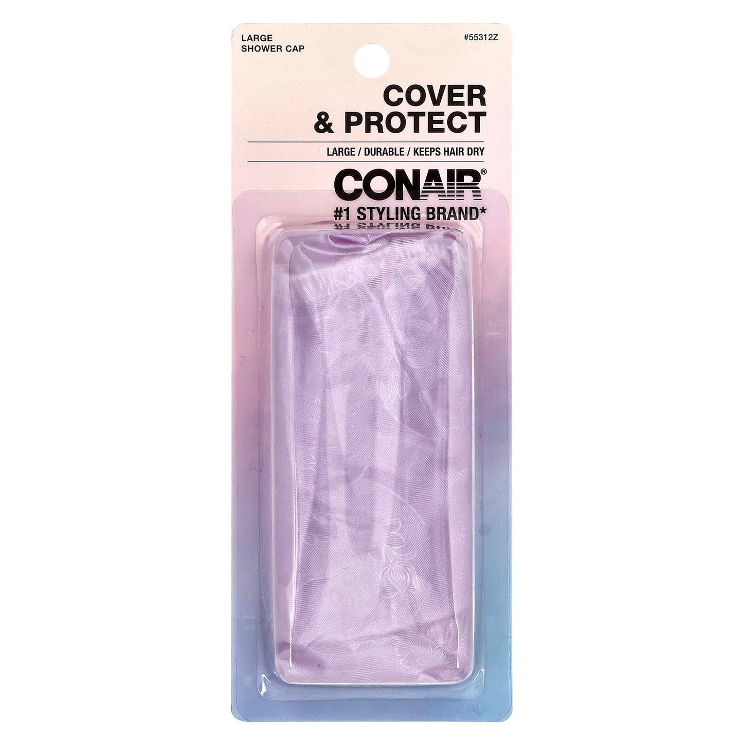 Conair Large Shower Cap for Dry Hair, Durable & Water-Resistant - Image 1