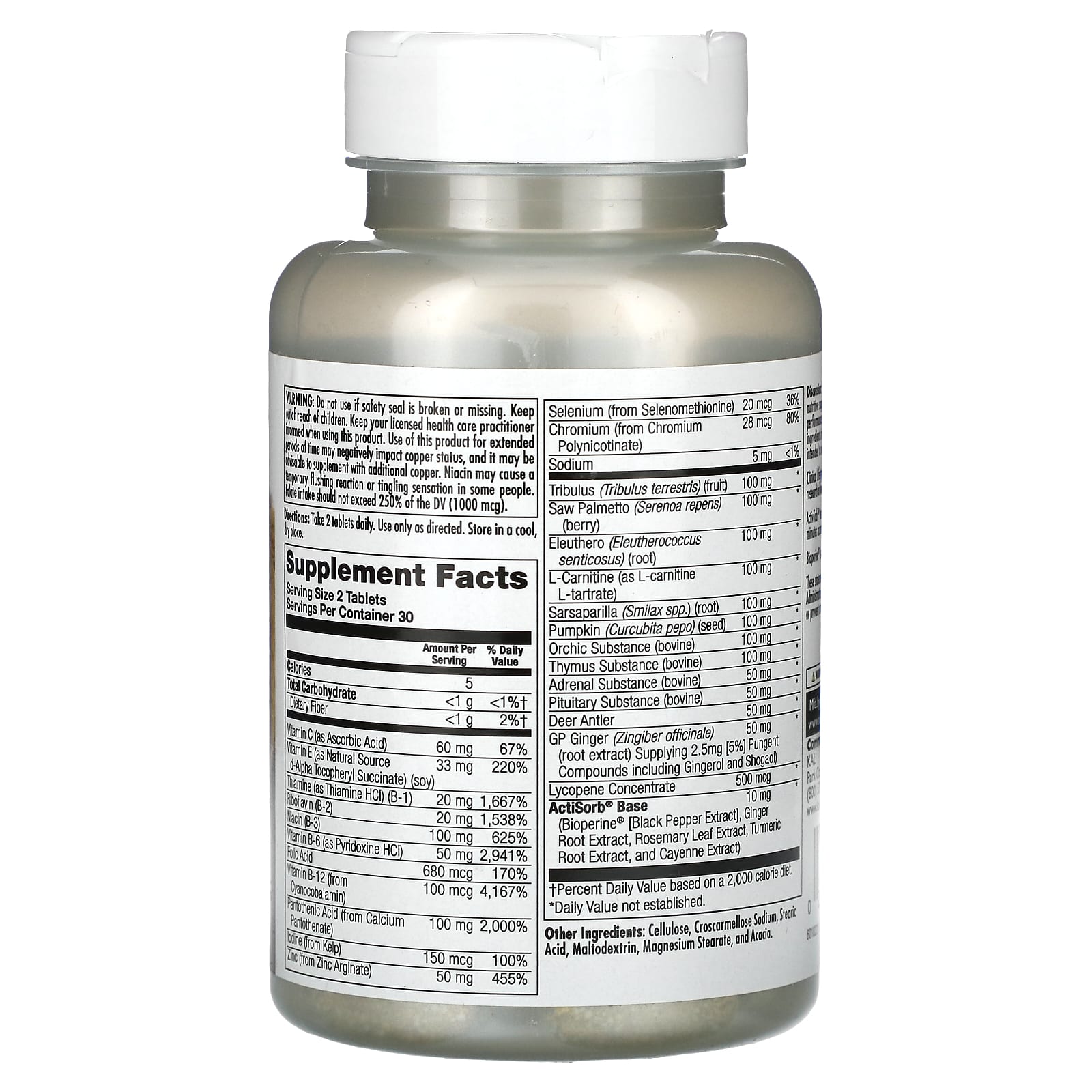 KAL Virility for Men Prostate Health Supplement, 60 Tablets - Image 2