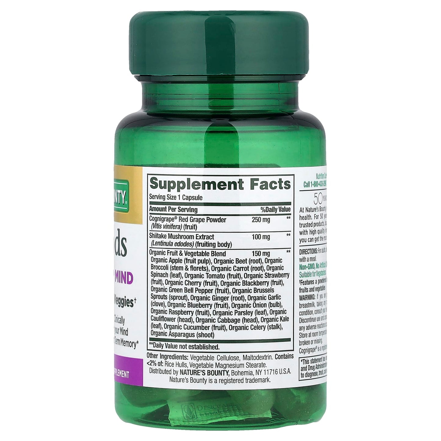 Nature's Bounty, Superfoods Plus Sharp Mind, 30 Capsules - Image 2