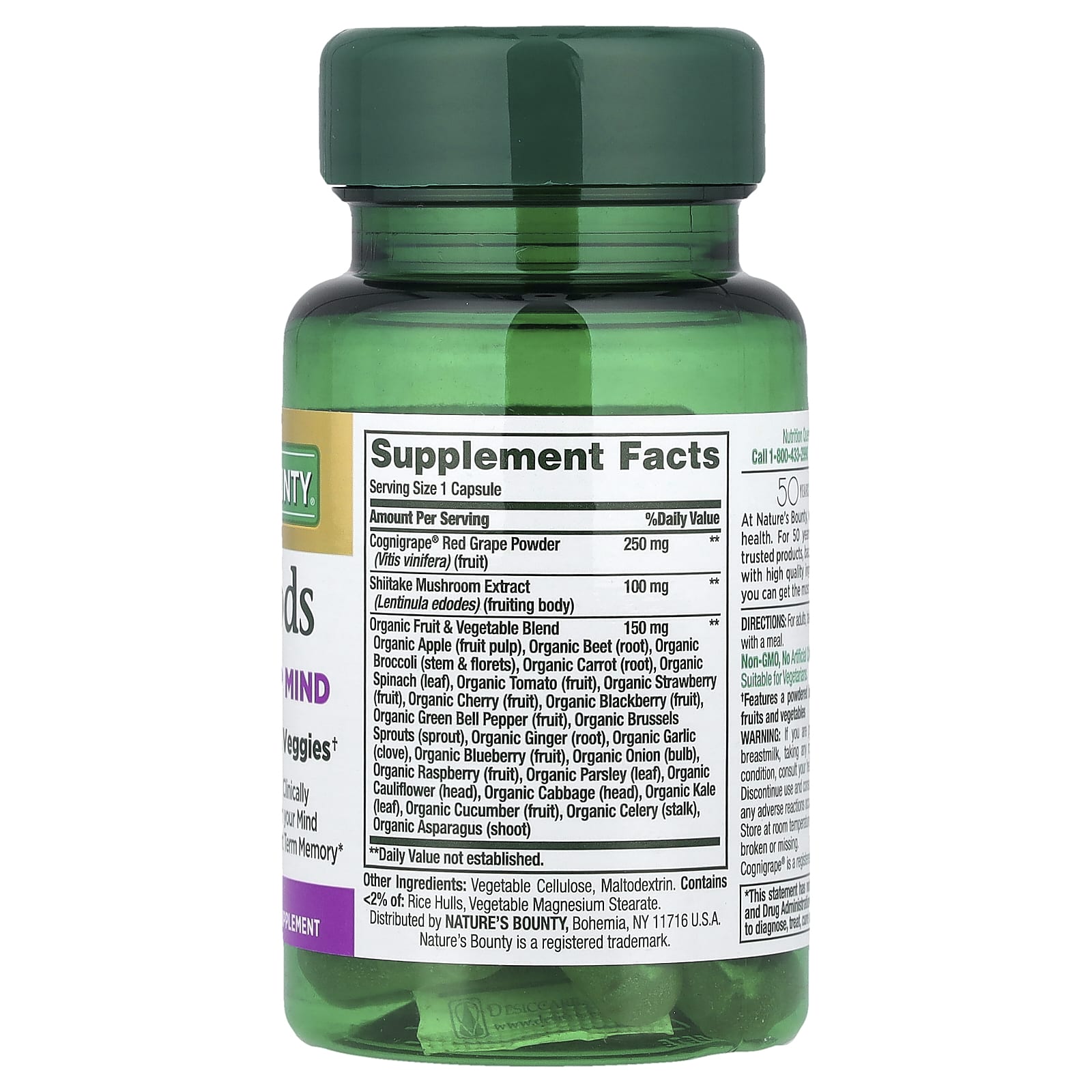 Nature's Bounty, Superfoods Plus Sharp Mind, 30 Capsules - Image 2