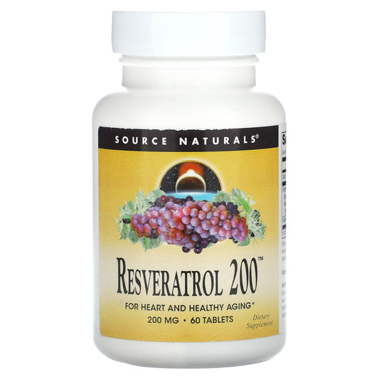 Source Naturals, Resveratrol 200™, 200 mg, 60 Tablets - Image 1