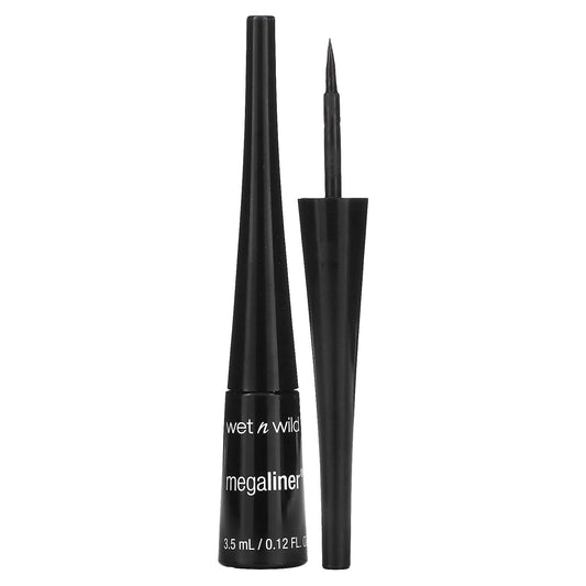 wet n wild, MegaLiner, Liquid Eyeliner, Black, 0.12 fl oz (3.5 ml) - Image 1