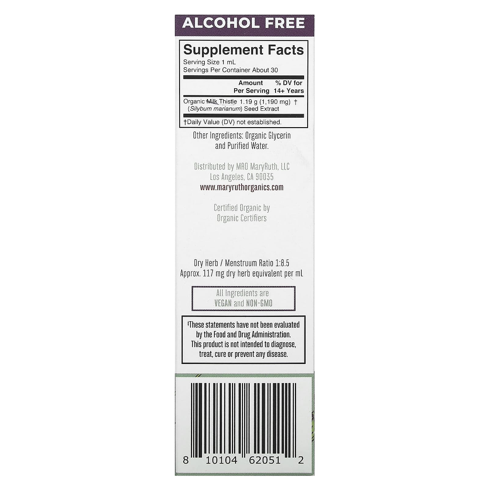 MaryRuth's, Organic Milk Thistle Seed Liquid Extract, Alcohol Free, 1,190 mg, 1 fl oz (30 ml) - Image 2