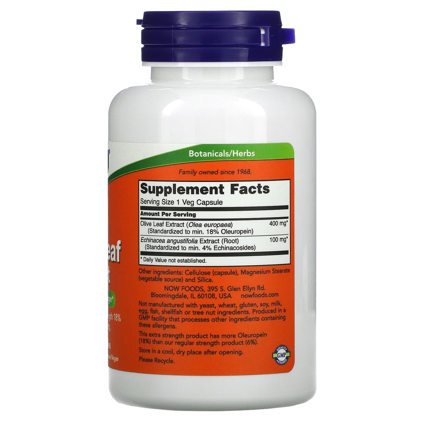 NOW Foods, Olive Leaf Extract, 100 Veg Capsules - Image 2