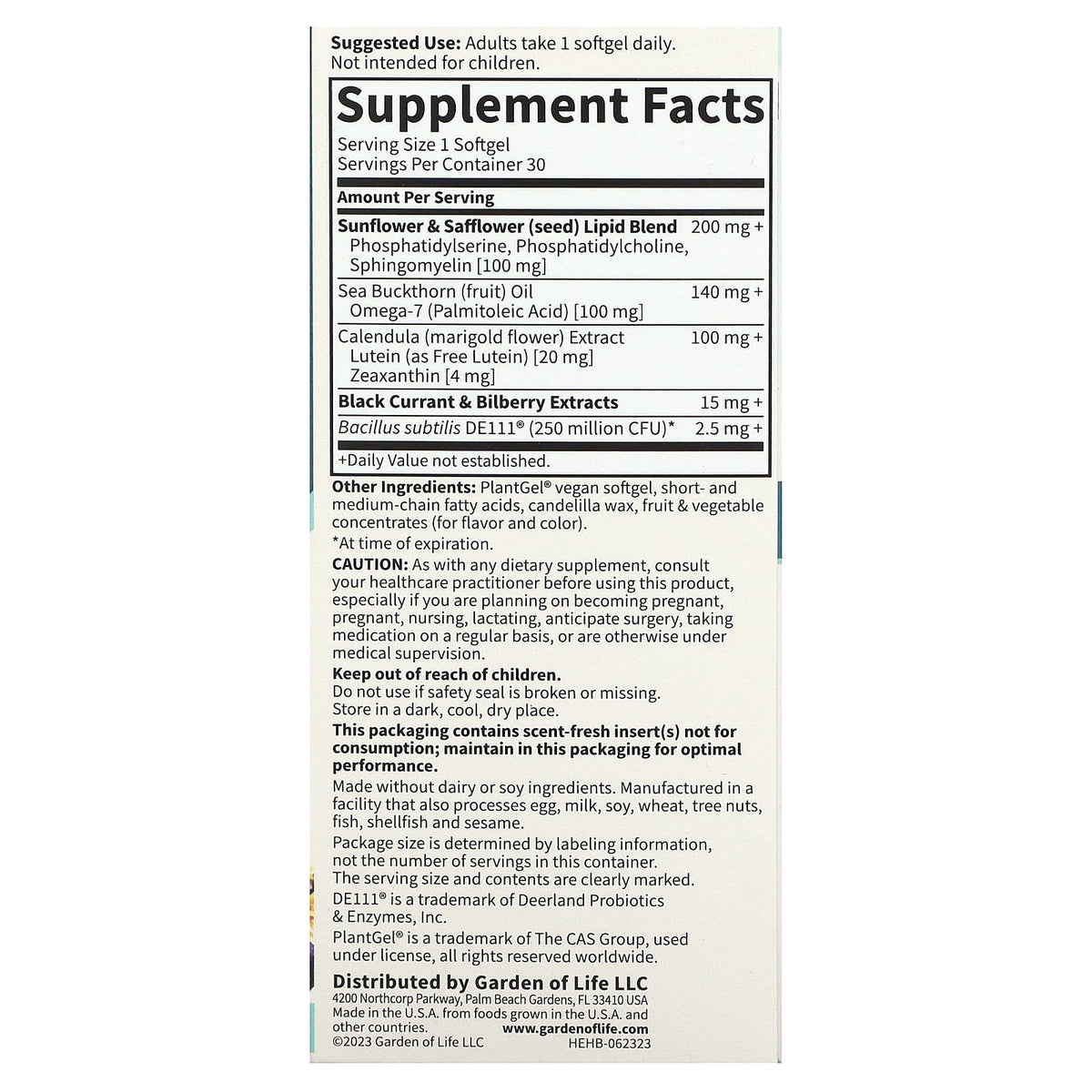 Garden of Life Berry Eye Health Supplement, 30 Vegan Softgels - Image 2