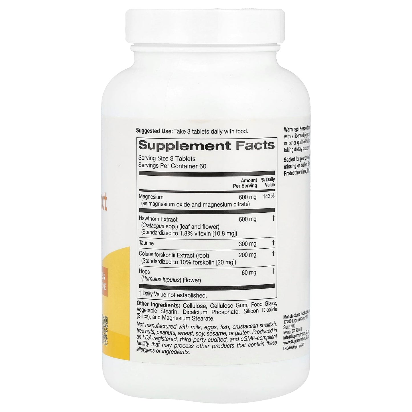 Magnesium & Hawthorn Extract Complex - 180 Tablets for Heart Health - Image 2