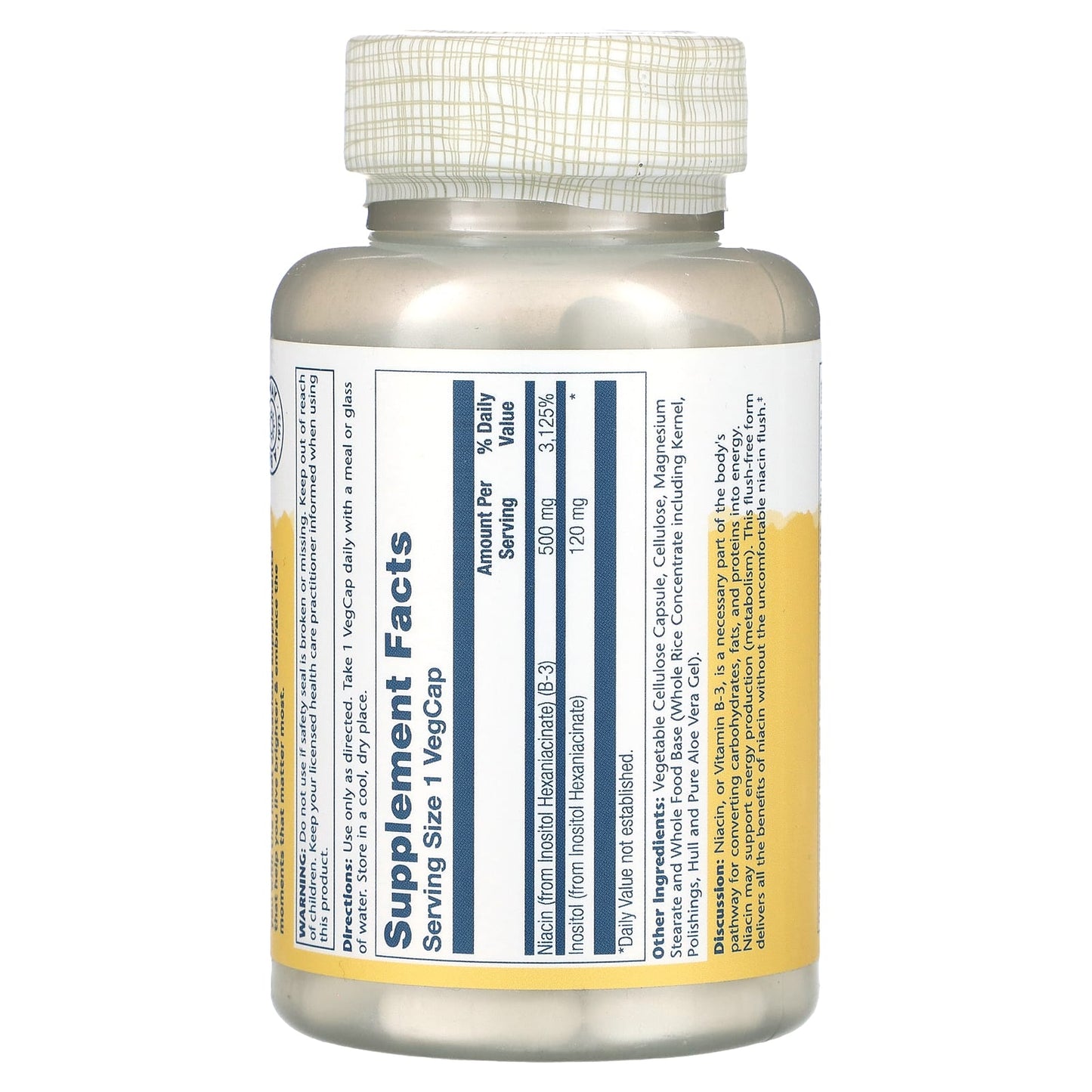 Solaray, No Flush Niacin, 500 mg, 100 VegCaps - Image 2