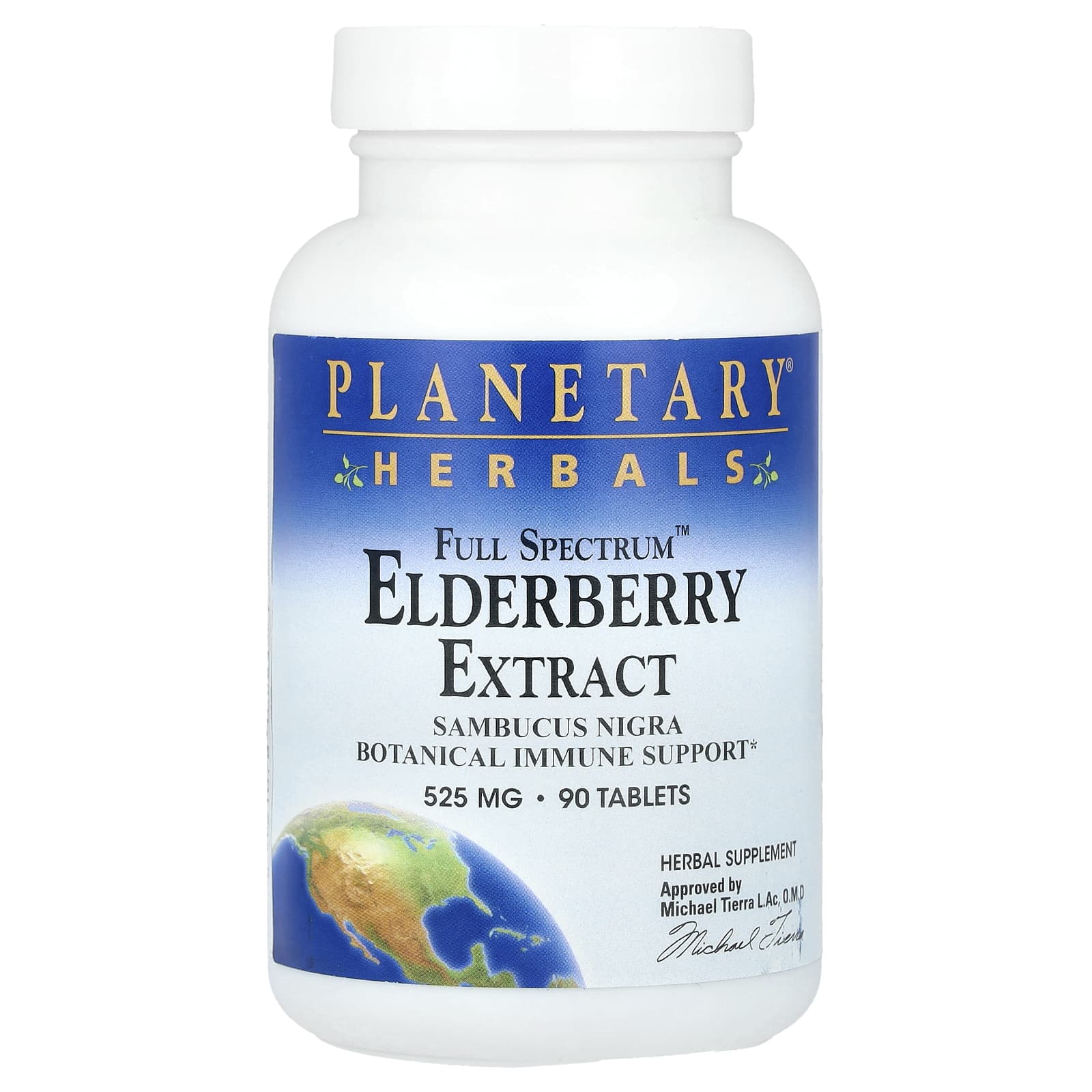 Planetary Herbals, Full Spectrum™ Elderberry Extract, 90 Tablets - Image 1