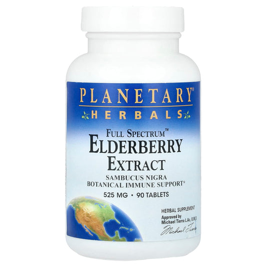 Planetary Herbals, Full Spectrum™ Elderberry Extract, 90 Tablets - Image 1