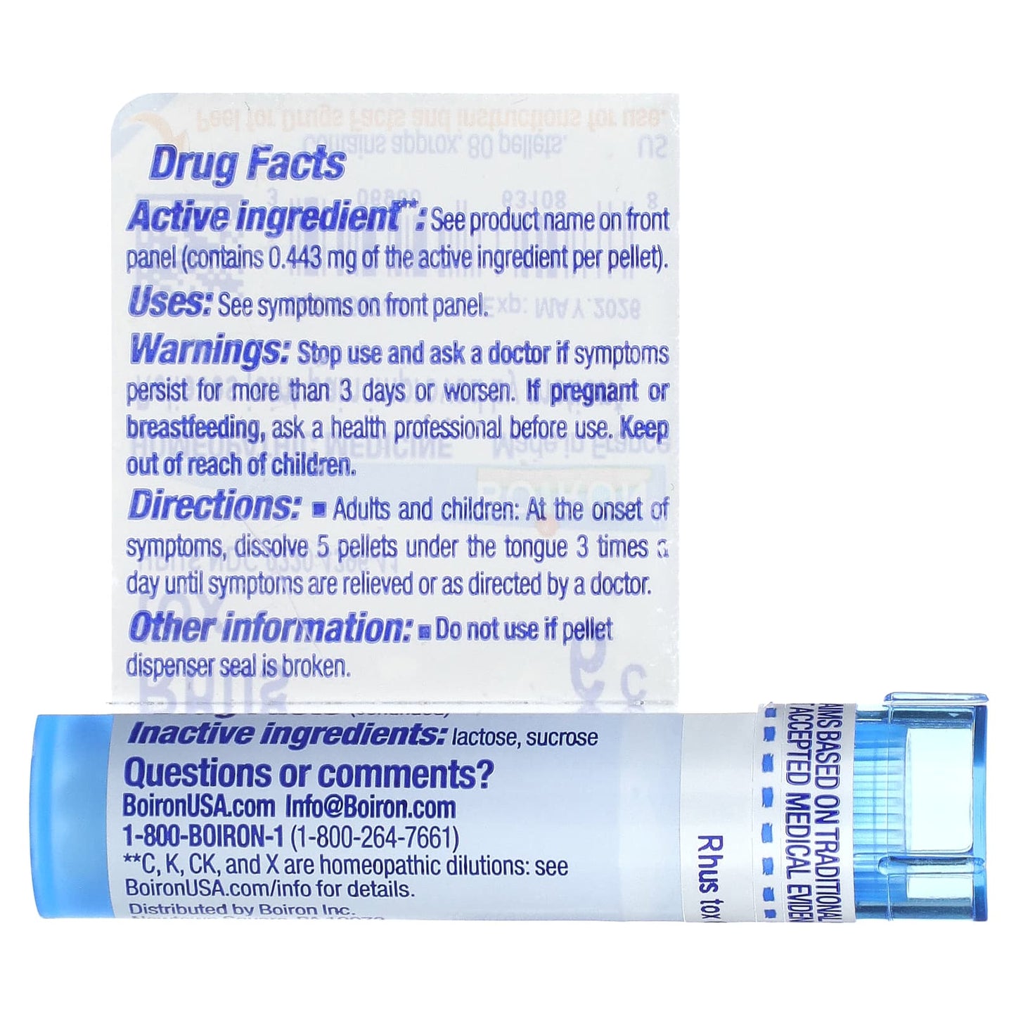 Boiron Rhus Tox 6C for Joint Pain Relief - 80 Pellets - Image 2