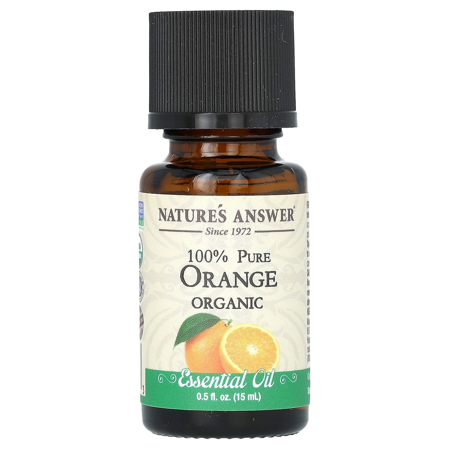 Nature's Answer, 100% Pure Organic Essential Oil, Orange, 0.5 fl oz (15 ml) - Image 1